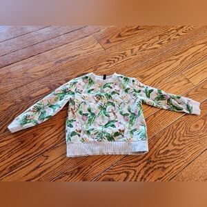 Janie And Jack Sweatshirt Floral Long Sleeve Monkeys Jungle 4T Top